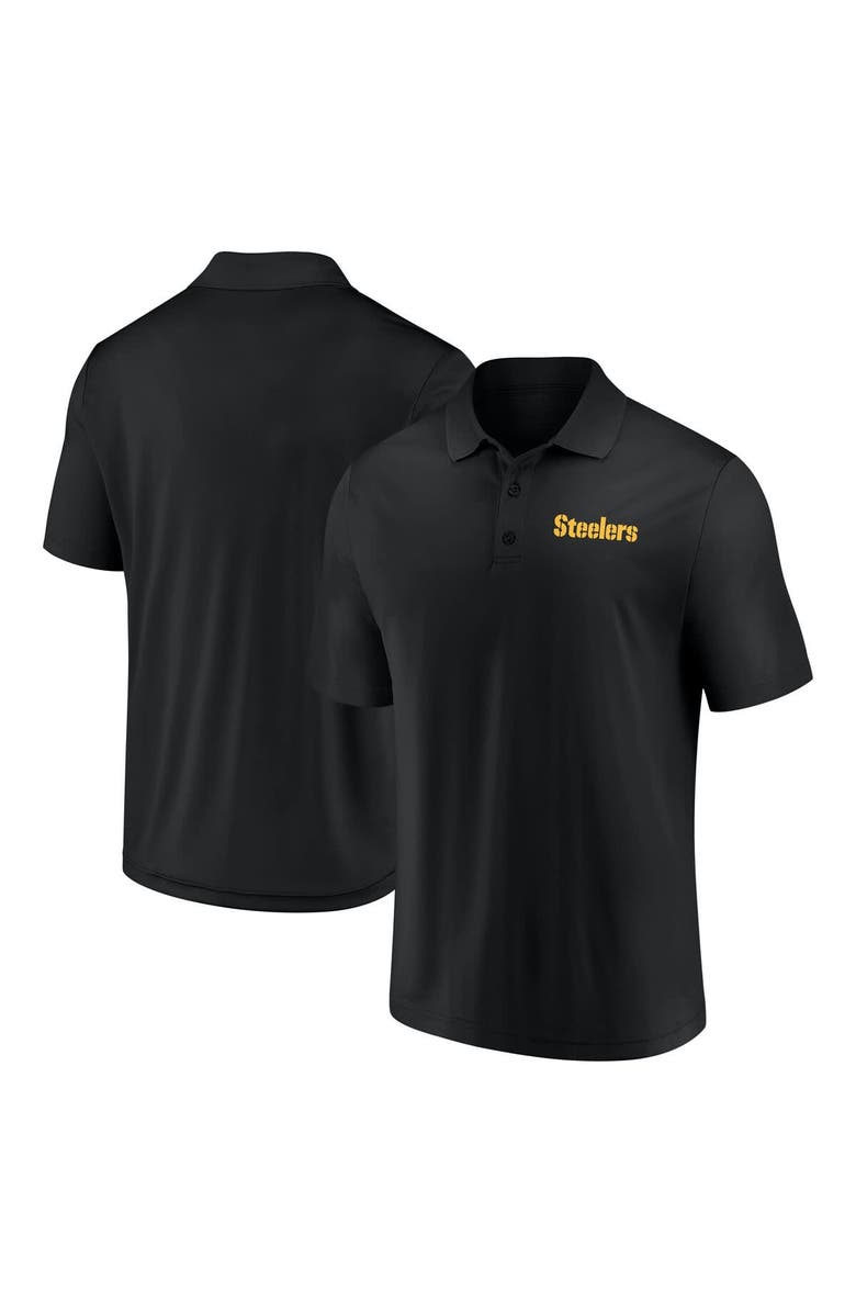 FANATICS Men's Fanatics  Black Pittsburgh Steelers Push Back Polo, Main, color, 