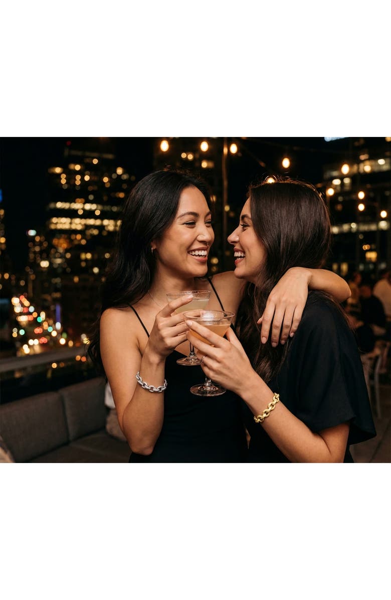 BLING JEWELRY Set of 3 Oval Link Bracelets, Alternate, color, Multicolor