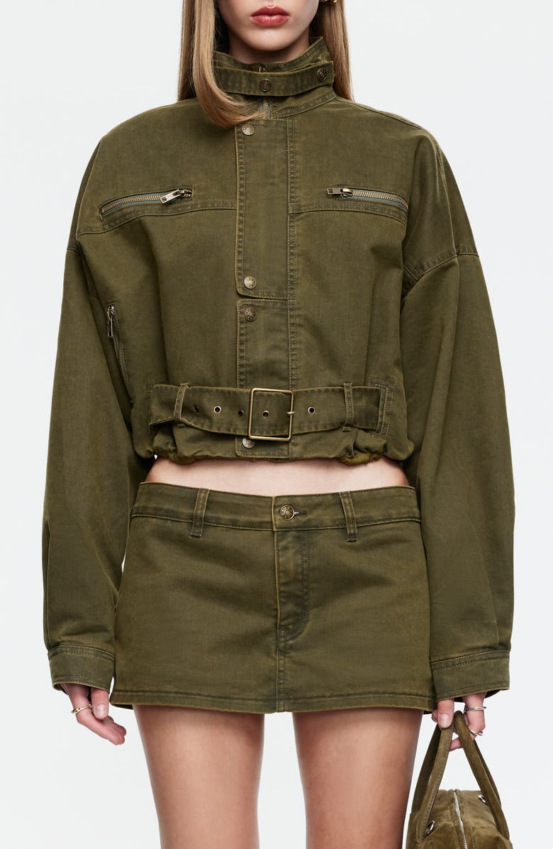 LIONESS Rinata Cotton Blend Jacket, Main, color, Khaki