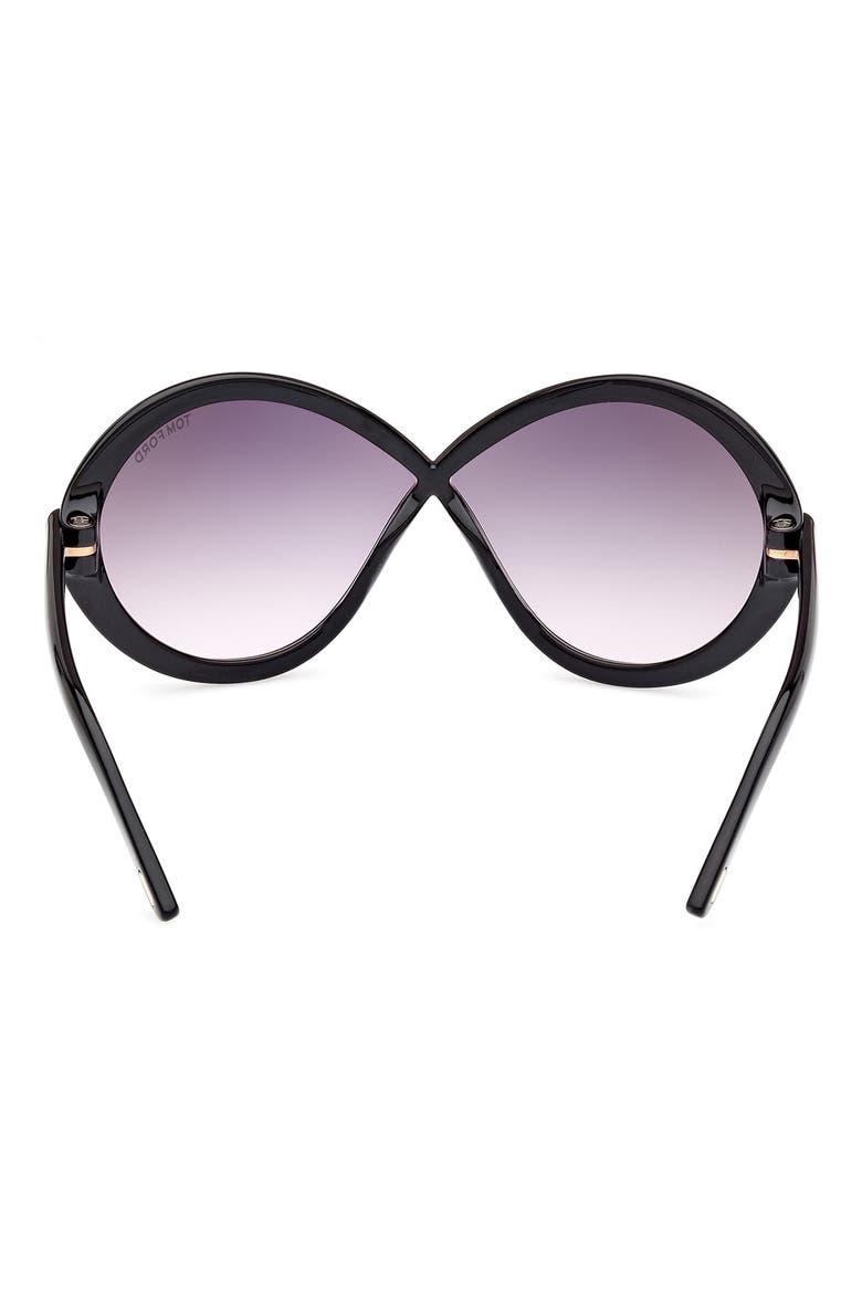 68mm Gradient Butterfly Sunglasses, Alternate, color, SHINY BLACK / GRADIENT SMOKE