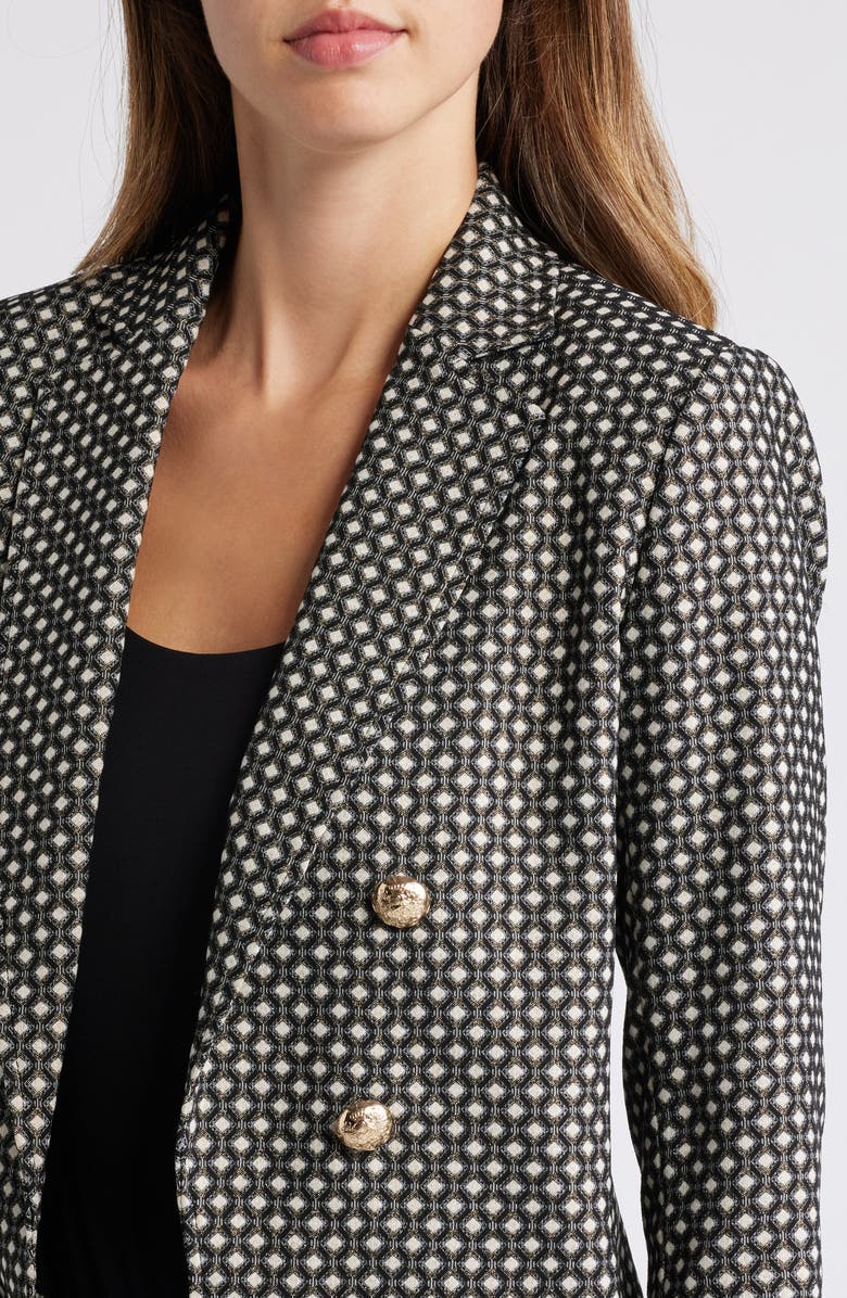 Anne Klein Metallic Open Front Blazer, Alternate, color, 