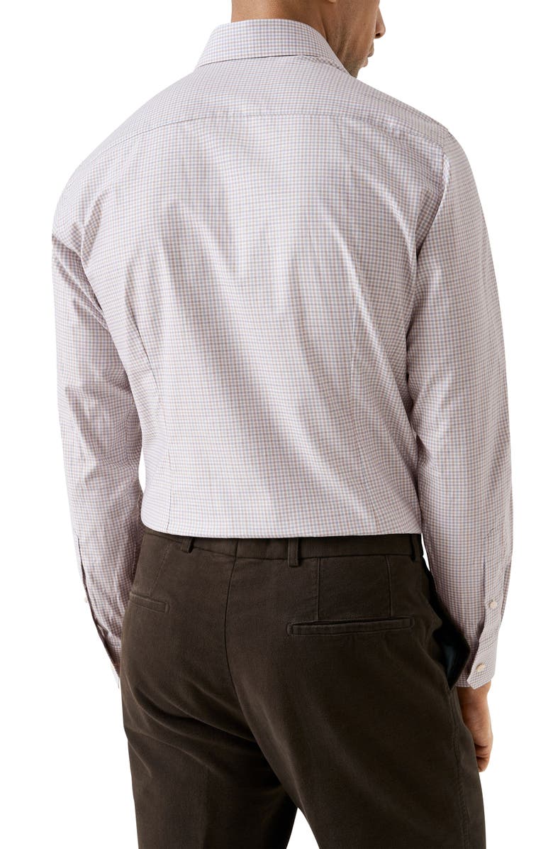 Eton Slim Fit Microcheck Shirt, Alternate, color, Medium Red