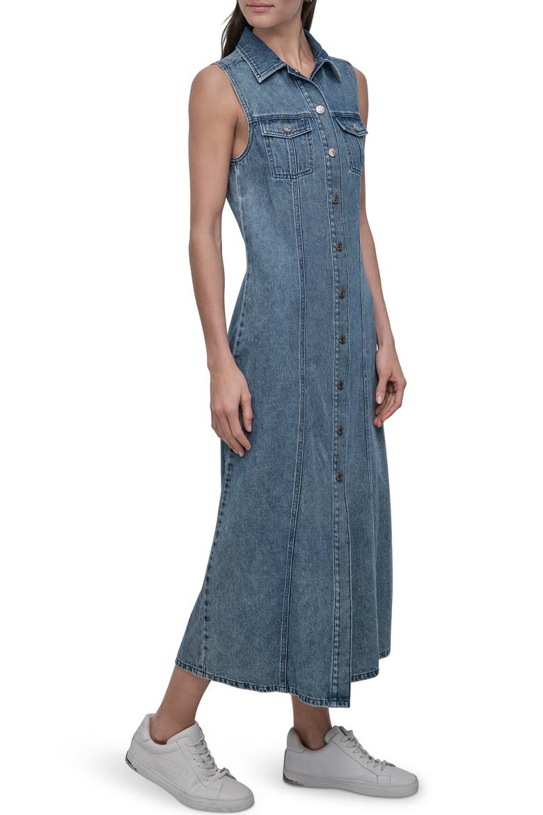 Sleeveless Denim Maxi Shirtdress, Alternate, color, COOPER