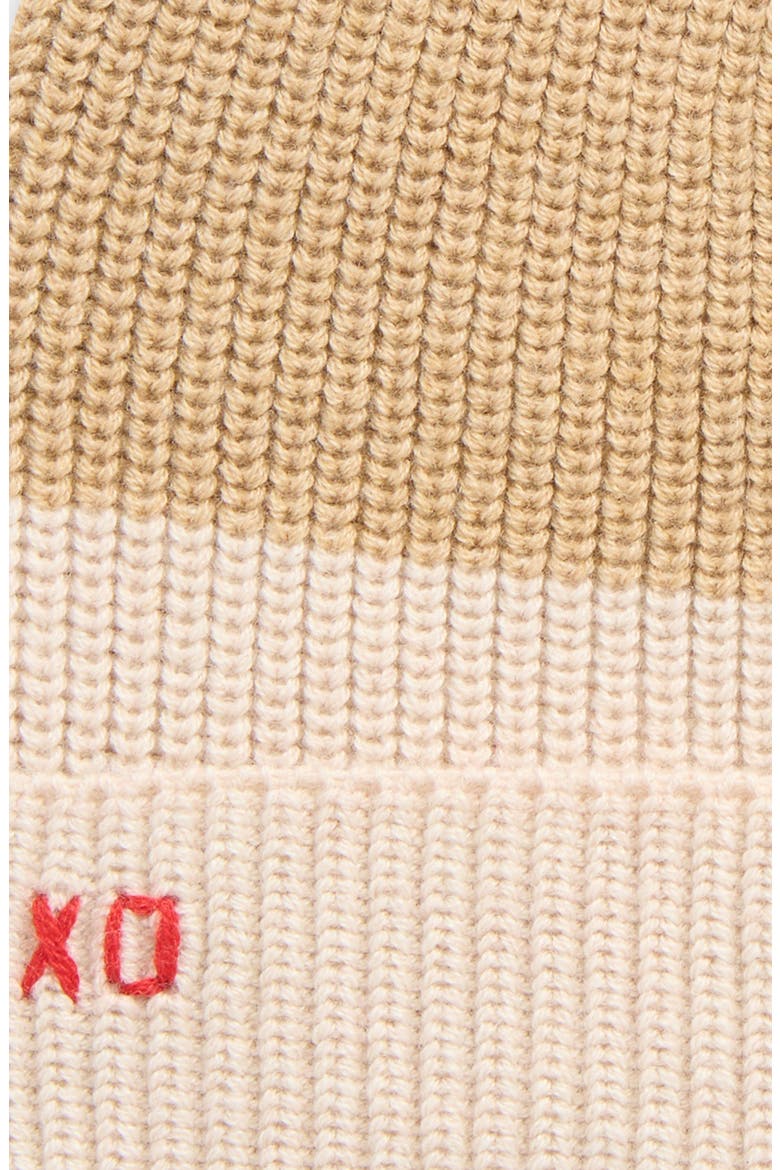 Colorblock Cardigan Stitch Beanie, Alternate, color, NATURAL HEATHER MULTI