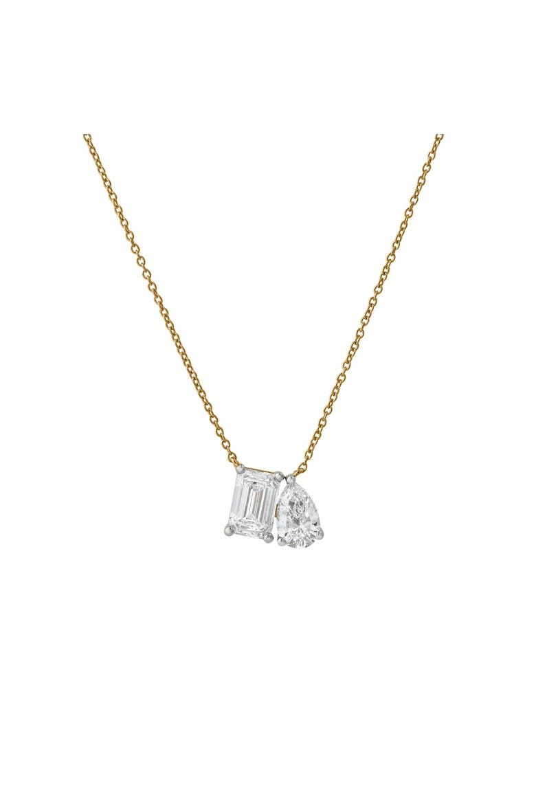 Aurelia 14K Gold Lab Grown Diamond Toi Et Moi Necklace - 2 Ct, Main, color, 14K Yellow Gold