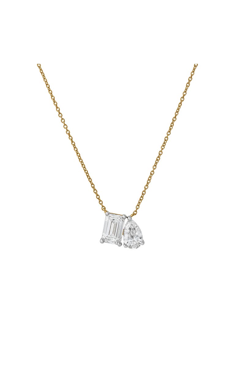 LuvMyJewelry Aurelia 14K Gold Lab Grown Diamond Toi Et Moi Necklace - 2 Ct, Main, color, 14K Yellow Gold