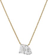 LuvMyJewelry Aurelia 14K Gold Lab Grown Diamond Toi Et Moi Necklace - 2 Ct