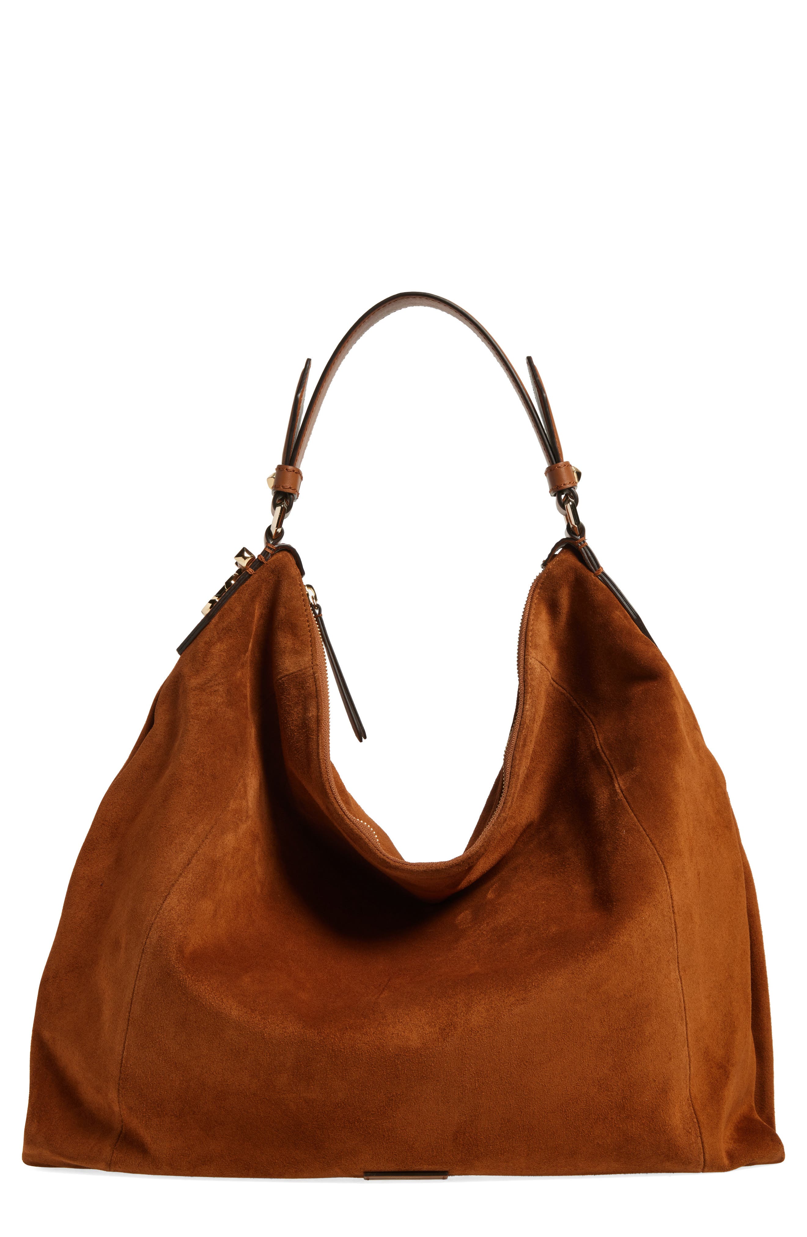 Ana Suede Hobo Bag, Main, color, TAN