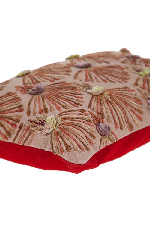 Parkland Collection Embroidered Throw Pillow In Pink