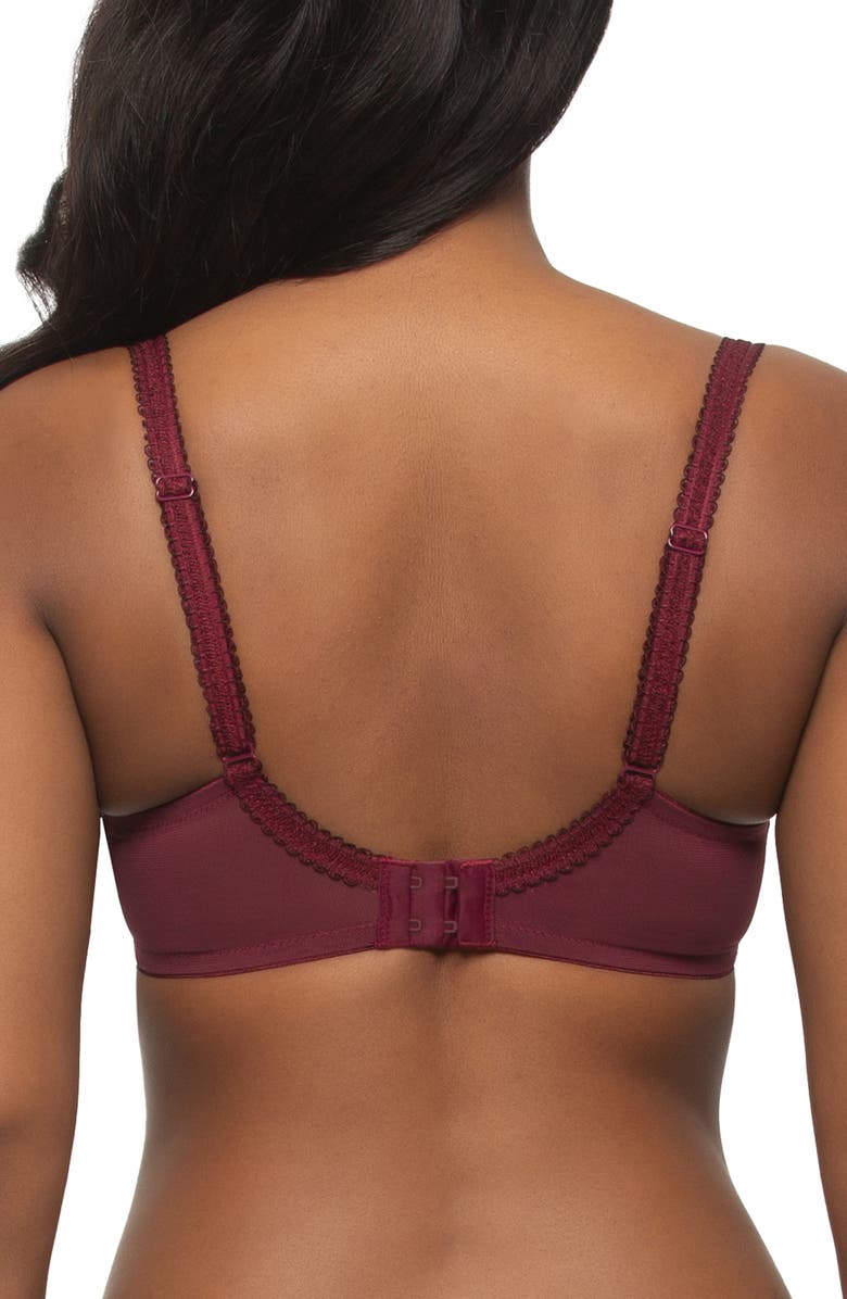 Felina Fleurs Unlined Underwire Bra, Alternate, color, Cabernet Rose