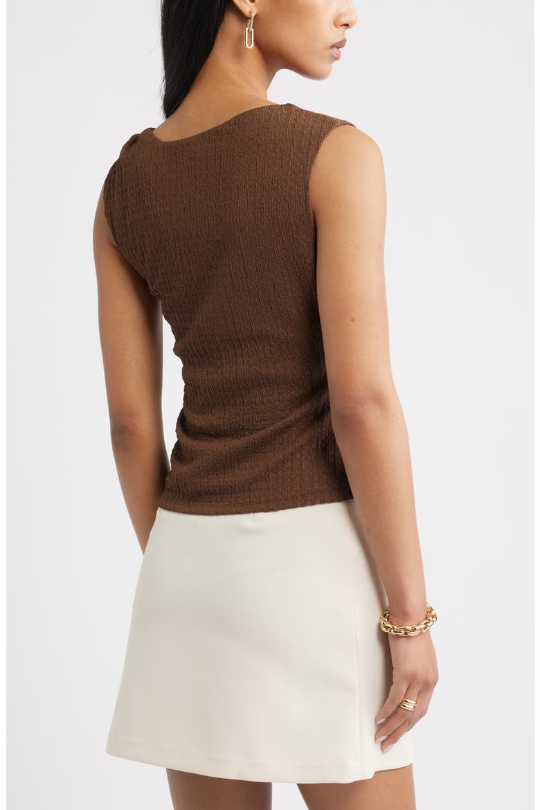 Twisted Shoulder Textured Tank, Alternate, color, BROWN TERRA
