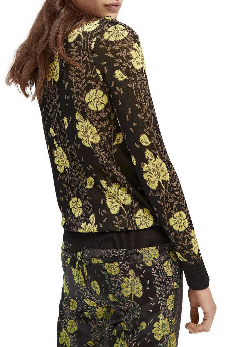 Scotch & Soda Floral Jacquard Sweater, Alternate, color, 