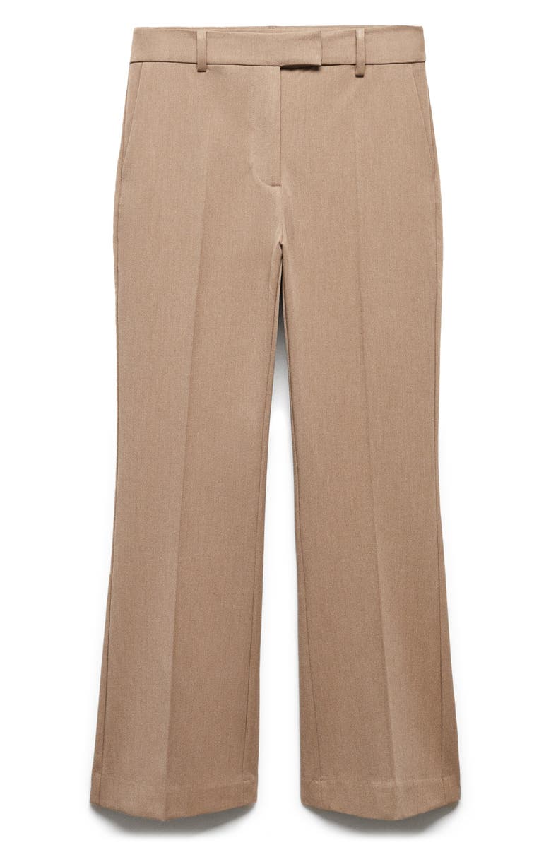 MANGO Flare Leg Ankle Pants, Alternate, color, Medium Brown