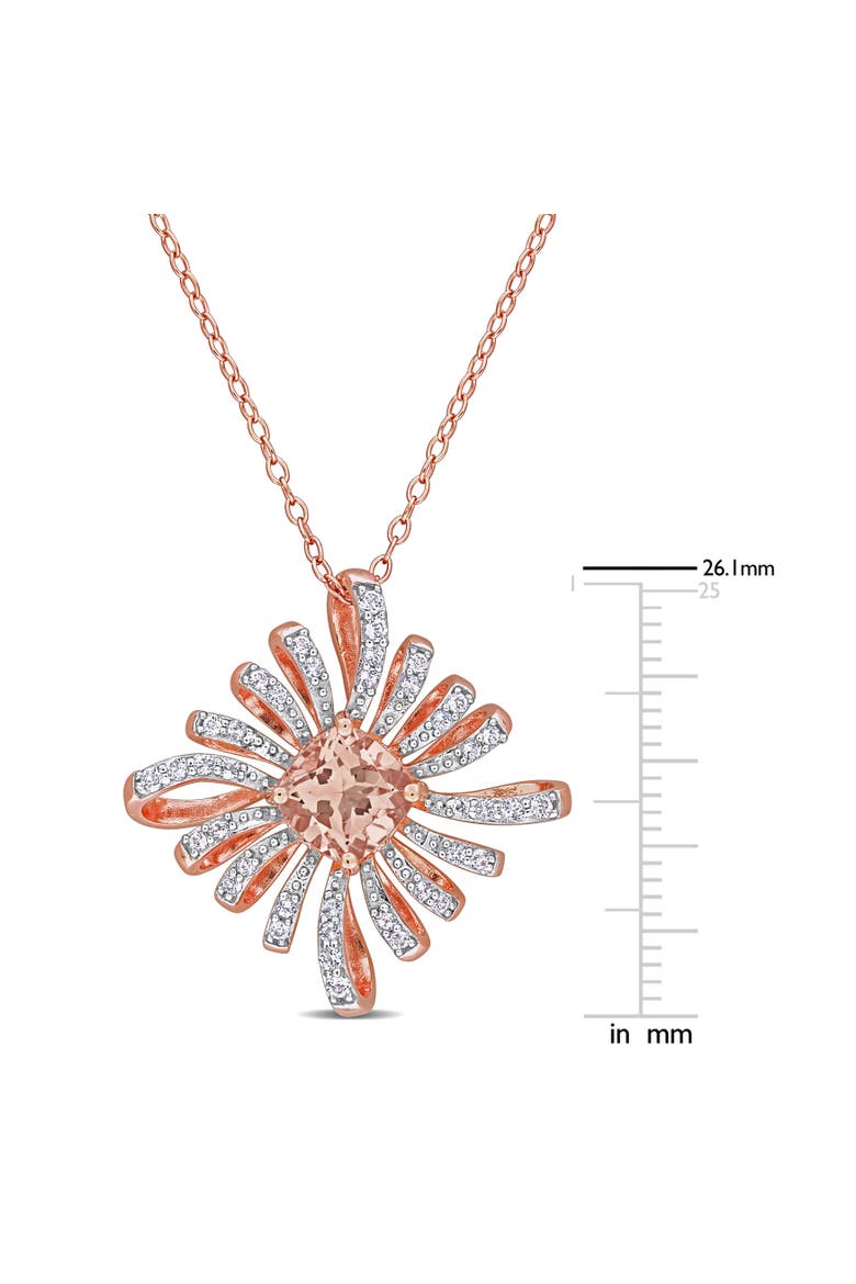 Morganite & White Topaz Floral Necklace, Alternate, color, Morganite
