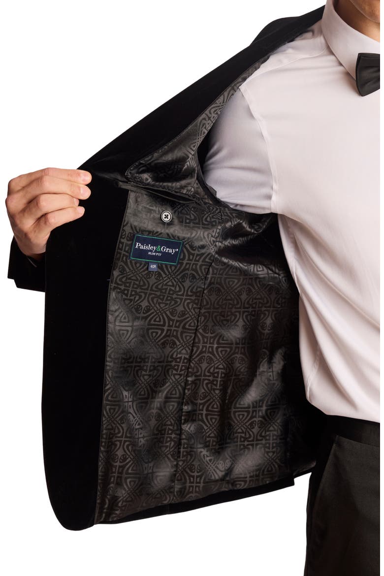 Kyle Slim Fit Velvet Dinner Jacket, Alternate, color, BLACK VELVET
