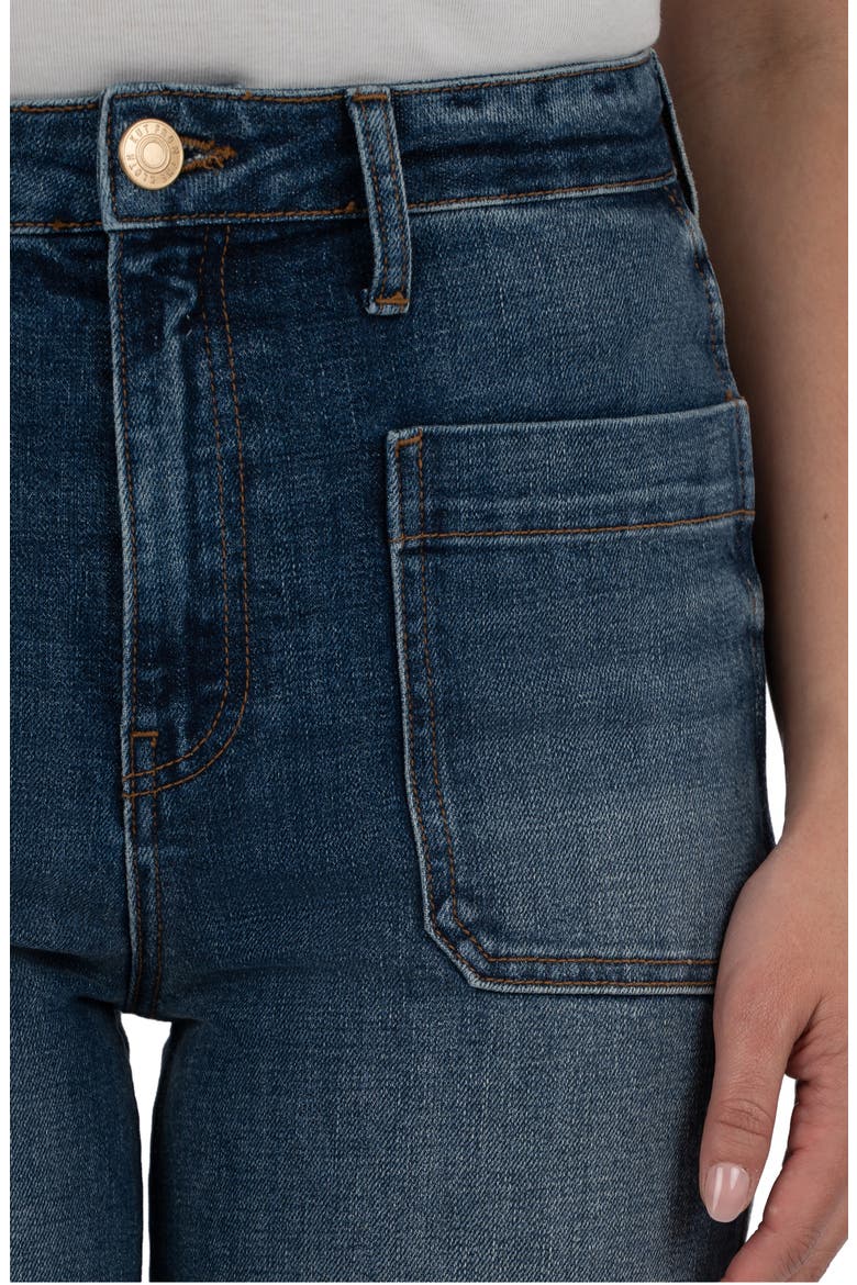 Sienna Cuffed High Waist Relaxed Straight Leg Jeans, Alternate, color, SERENE W/DK BA