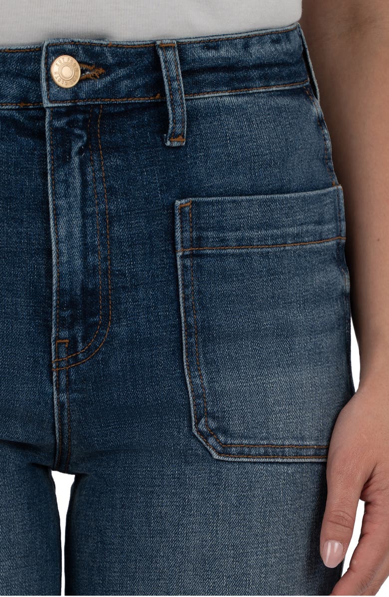 KUT from the Kloth Sienna Cuffed High Waist Relaxed Straight Leg Jeans, Alternate, color, Serene