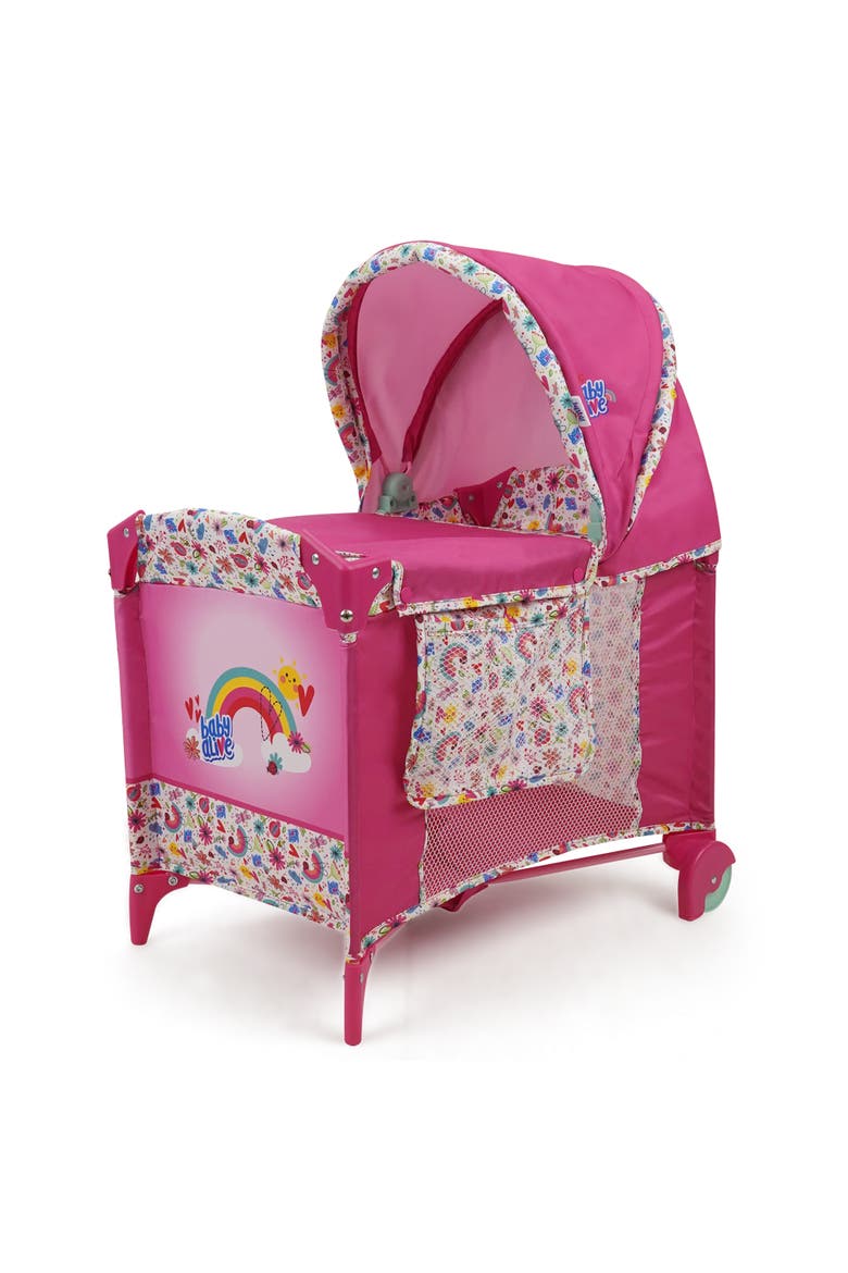 Deluxe Doll Play Yard Pink & Rainbow Fits Dolls Up To 18", Main, color, Pink