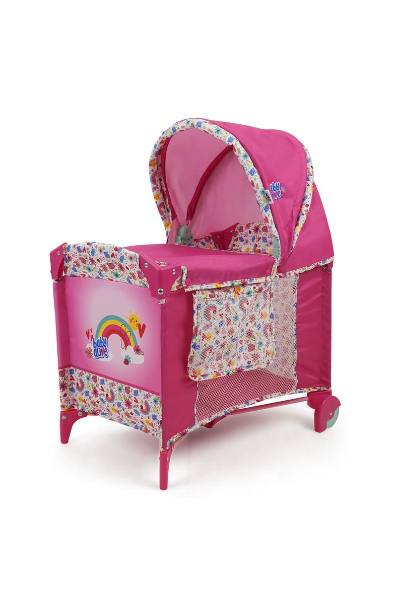 Baby Alive Deluxe Doll Play Yard Pink & Rainbow Fits Dolls Up To 18", Main, color, Pink