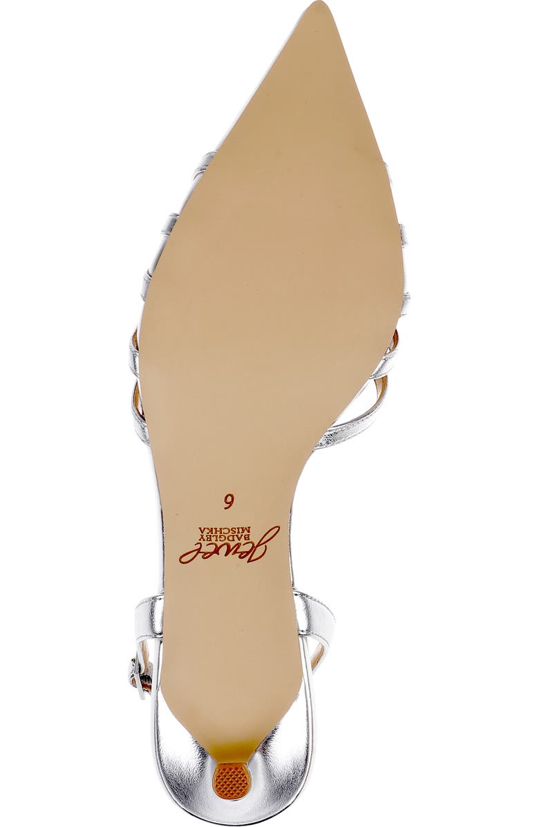 Jewel Badgley Mischka Patricia II Slingback Pump, Alternate, color, Silver Leather