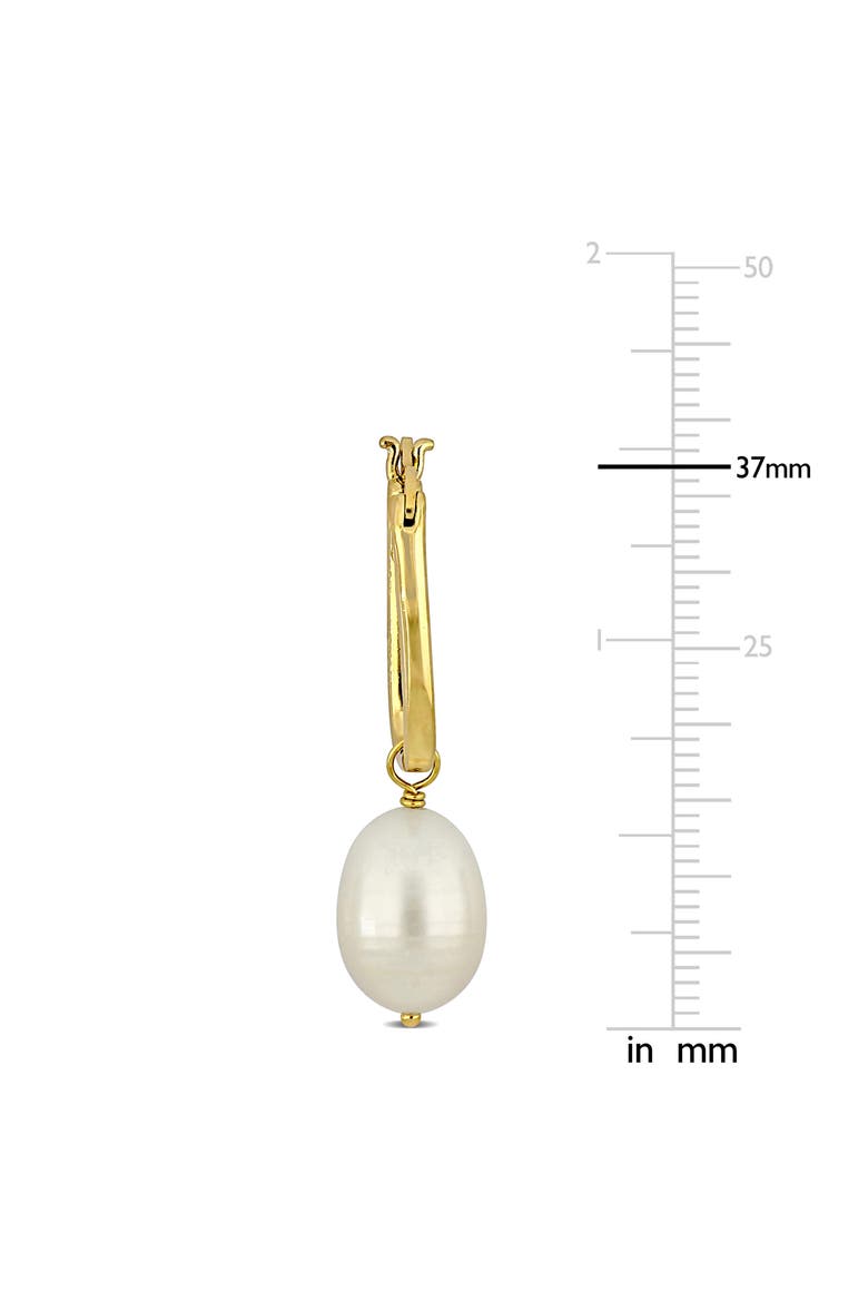 10-10.5mm Rice Shape Cultured Freshwater Pearl Drop Earrings, Alternate, color, WHITE