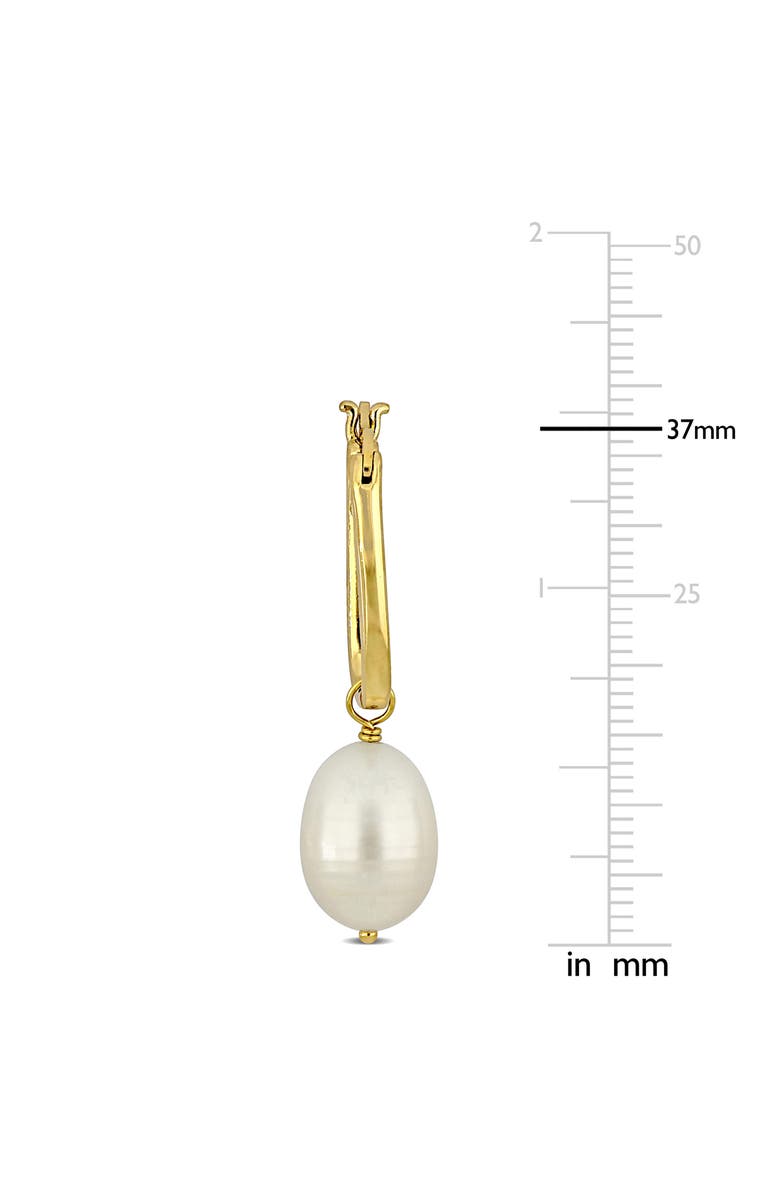 DELMAR 10-10.5mm Rice Shape Cultured Freshwater Pearl Drop Earrings, Alternate, color, White