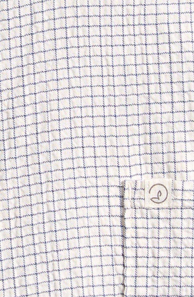 Little Planet Check Stretch Cotton Blend Short Overalls, Alternate, color, Blue Check