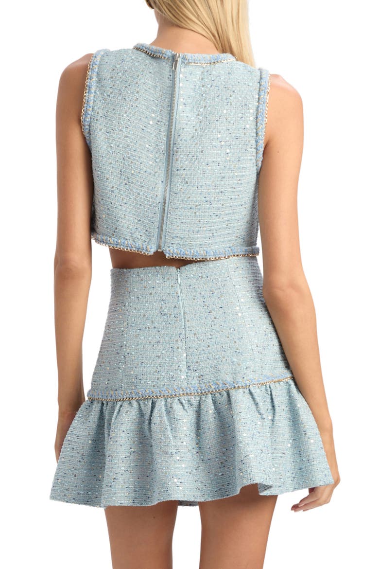 Elina Bouclé Crop Top, Alternate, color, BLUE BOUCLE