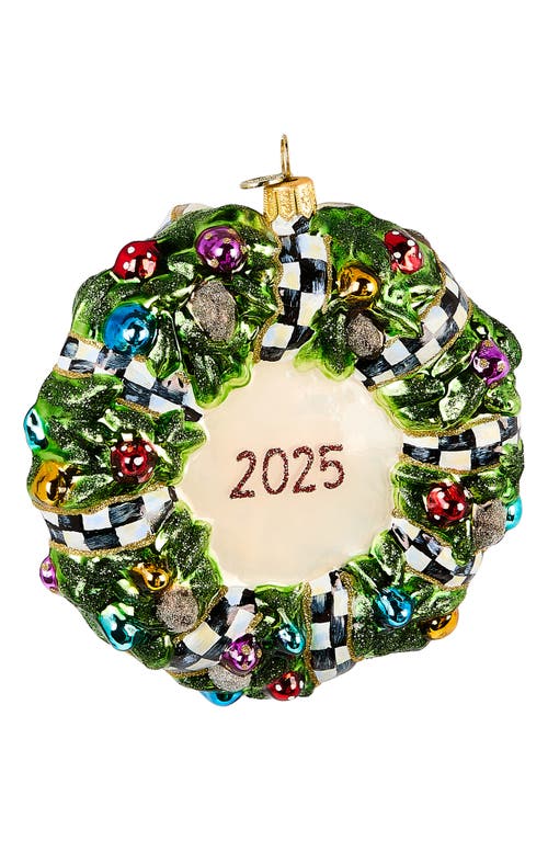 Mackenzie-childs Mackenzie Childs 2025 Here Comes Sants Wreath Ornament In Green