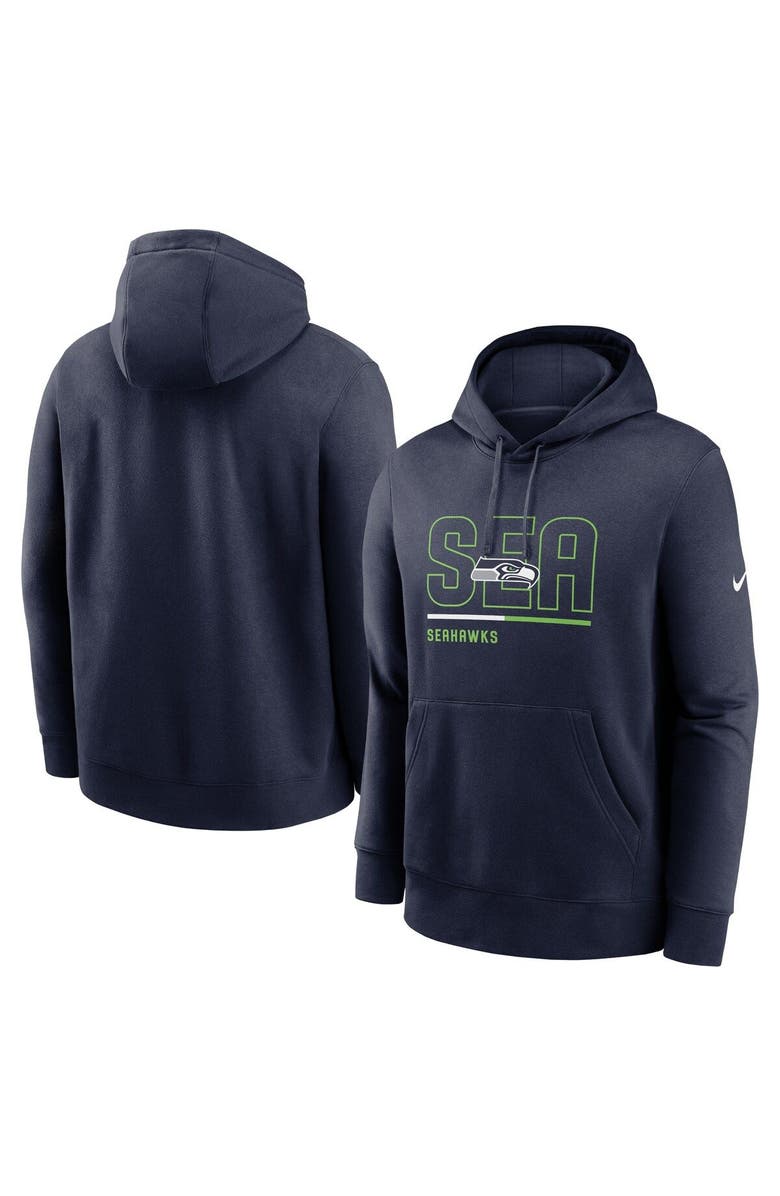 Nike Men's Nike College Navy Seattle Seahawks City Code Club Fleece Pullover Hoodie, Main, color, Navy