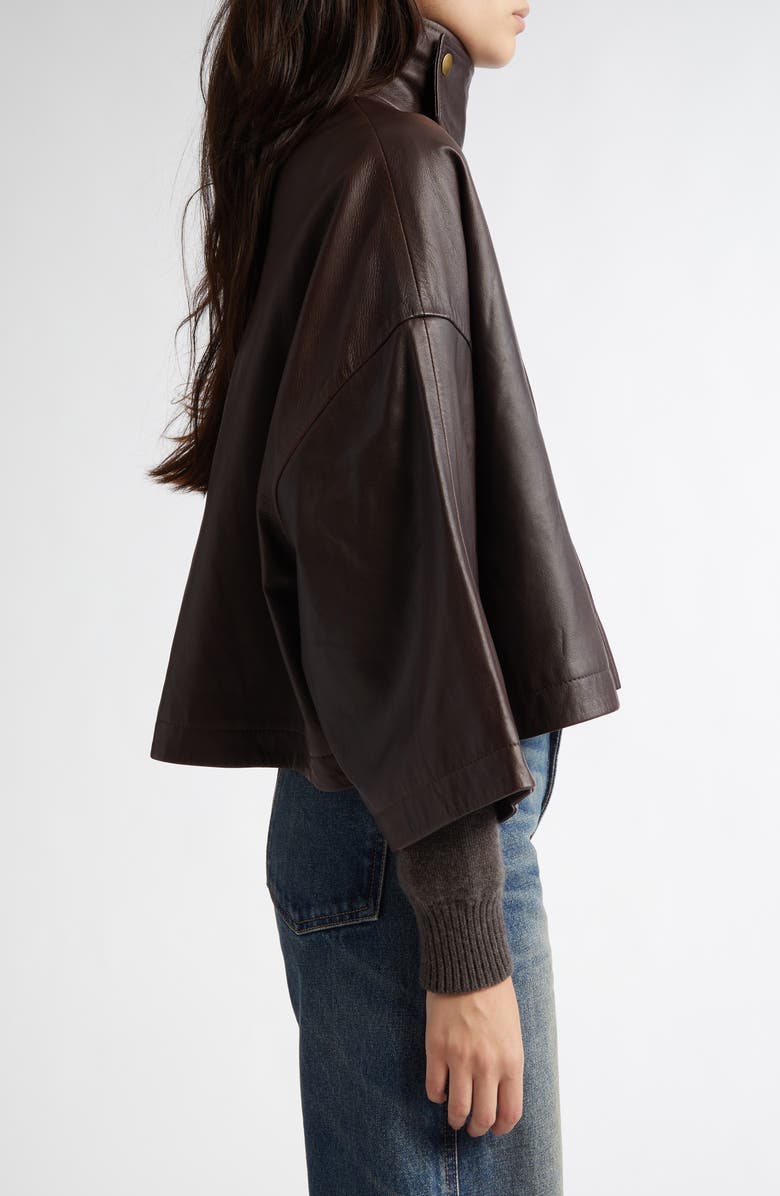 Nili Lotan Ines Cape Leather Jacket, Alternate, color,