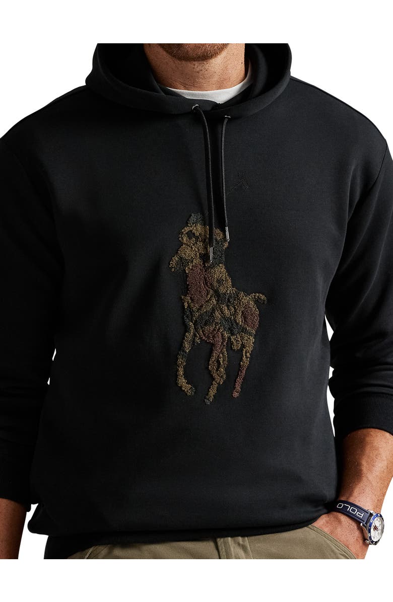Polo Ralph Lauren Big & Tall Camo Big Pony Double-Knit Hoodie, Alternate, color, Polo Black