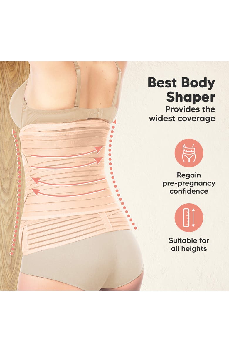 KeaBabies 2-Pack Revive 3-in-1 Postpartum Recovery Support Belt, Alternate, color, Black/ Ivory