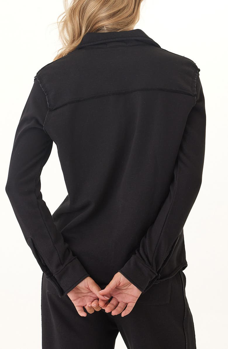 Threads 4 Thought Kalynn Cotton Blend French Terry Button-Up Shirt, Alternate, color, Black
