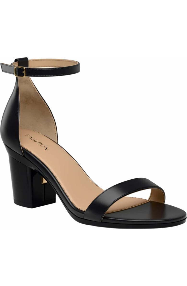 Pashion Footwear The Pashionista 3" Block Heel, Main, color, Coal Leather