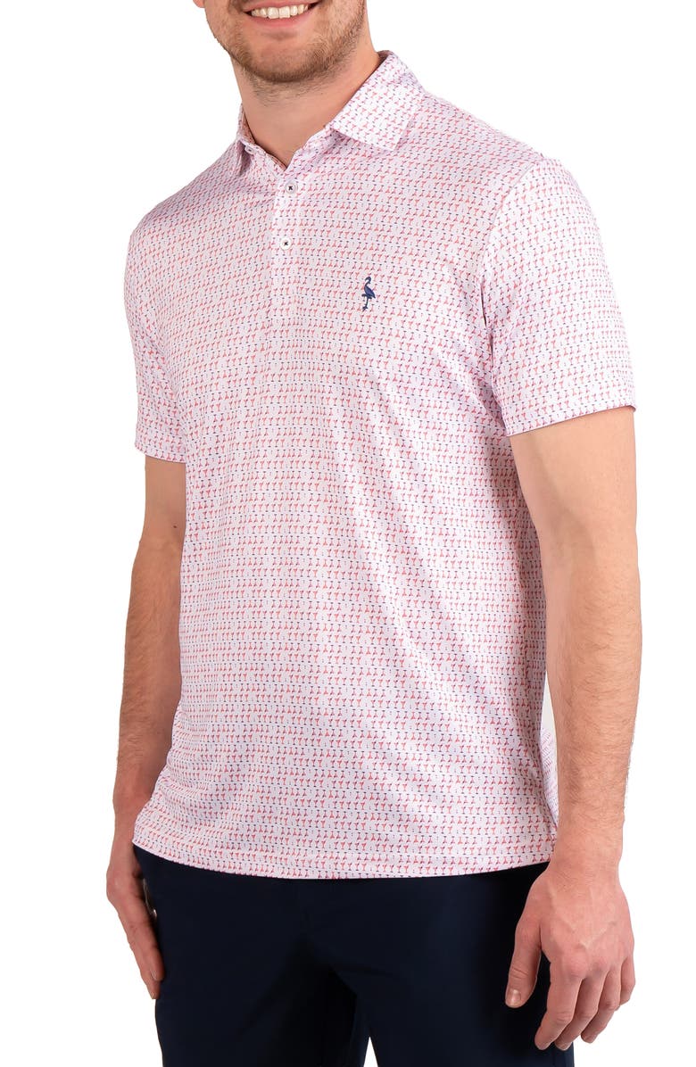 TailorByrd Martini Glass Print Performance Polo, Alternate, color, Red
