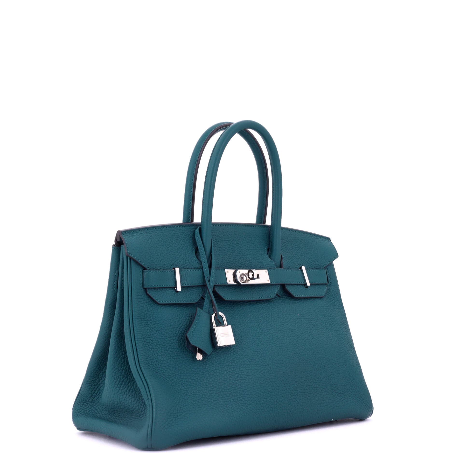 Pre-Owned Hermes Birkin Handbag Green Togo with Palladium Hardware 25, Alternate, color, Vert Bosphore