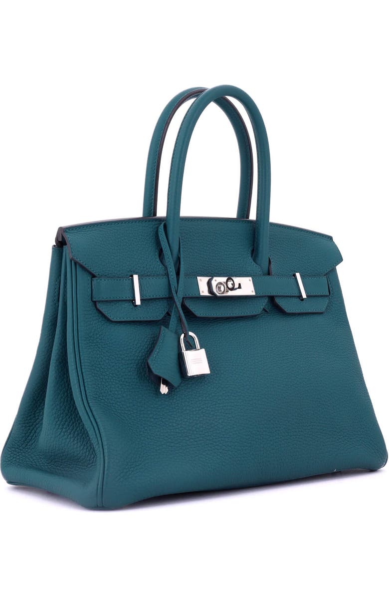Pre-Owned Hermes Birkin Handbag Green Togo with Palladium Hardware 25, Alternate, color, Vert Bosphore