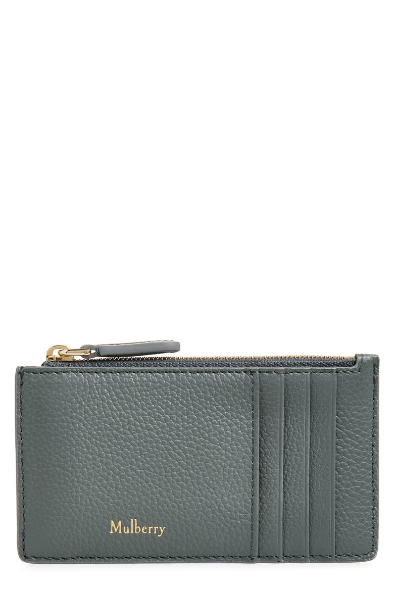 Continental Zip Leather Card Holder, Main, color, FOGGY GREY