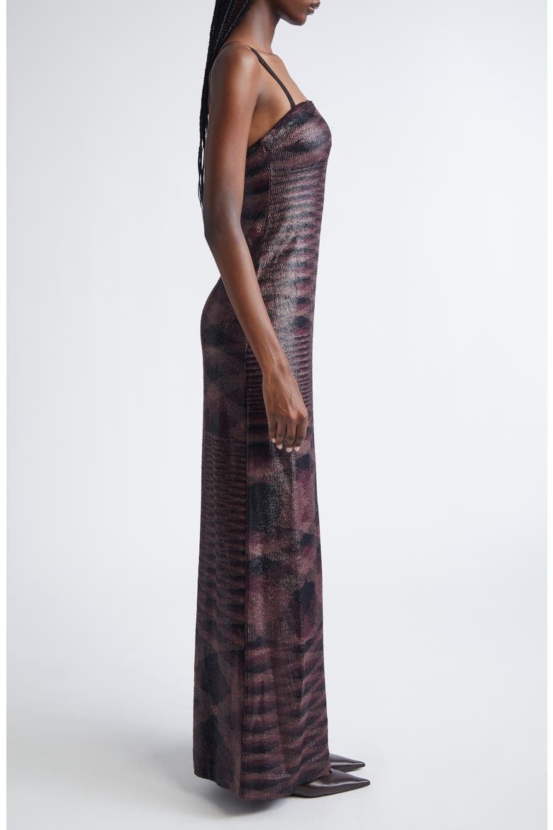 Flame Pattern Knit Removable Straps Dress, Alternate, color, MULTI BROWN AND BLACK
