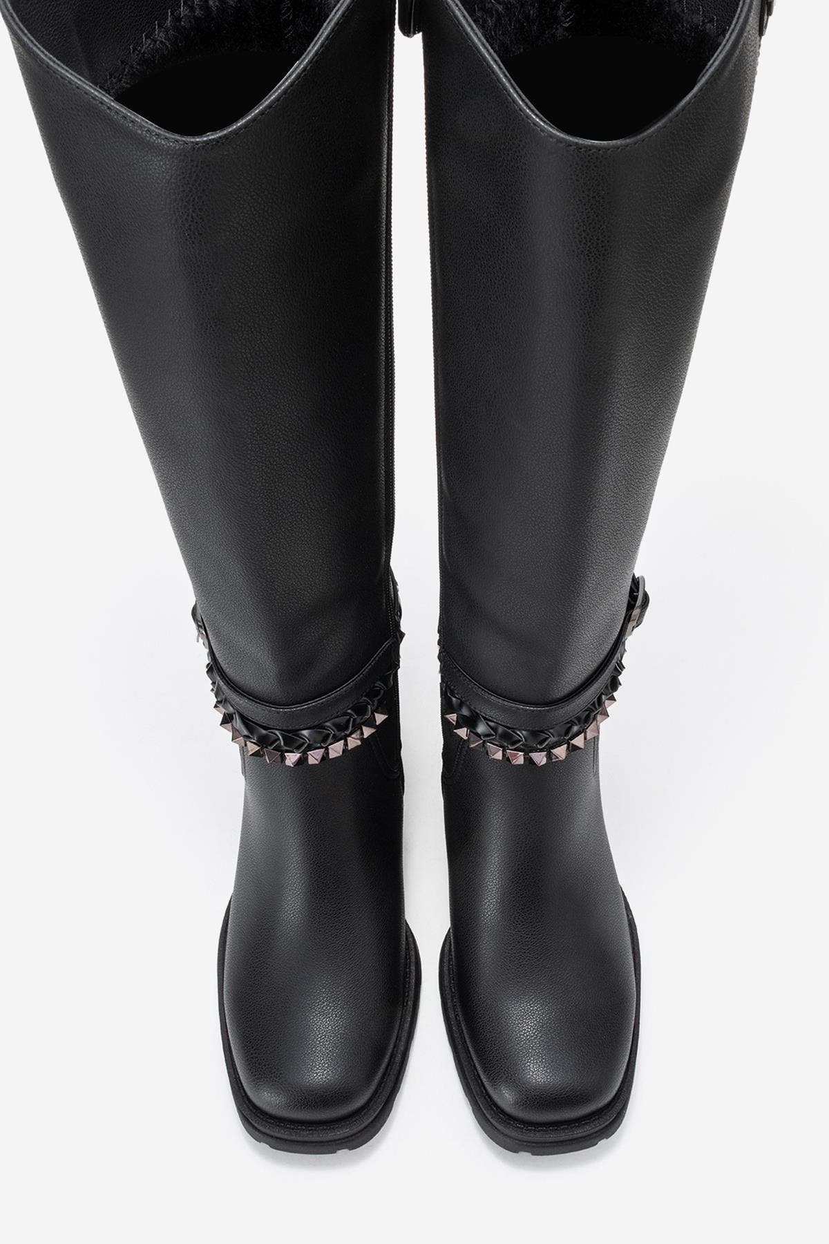 Prologue Shoes Viorra Knee High Boot, Alternate, color, Black Faux Leather