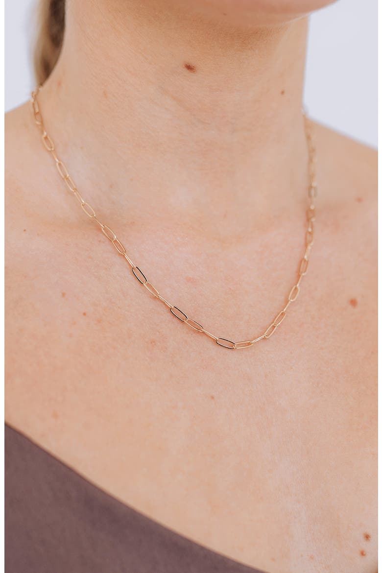 Medium Paper Clip Chain Necklace, Alternate, color, GOLD
