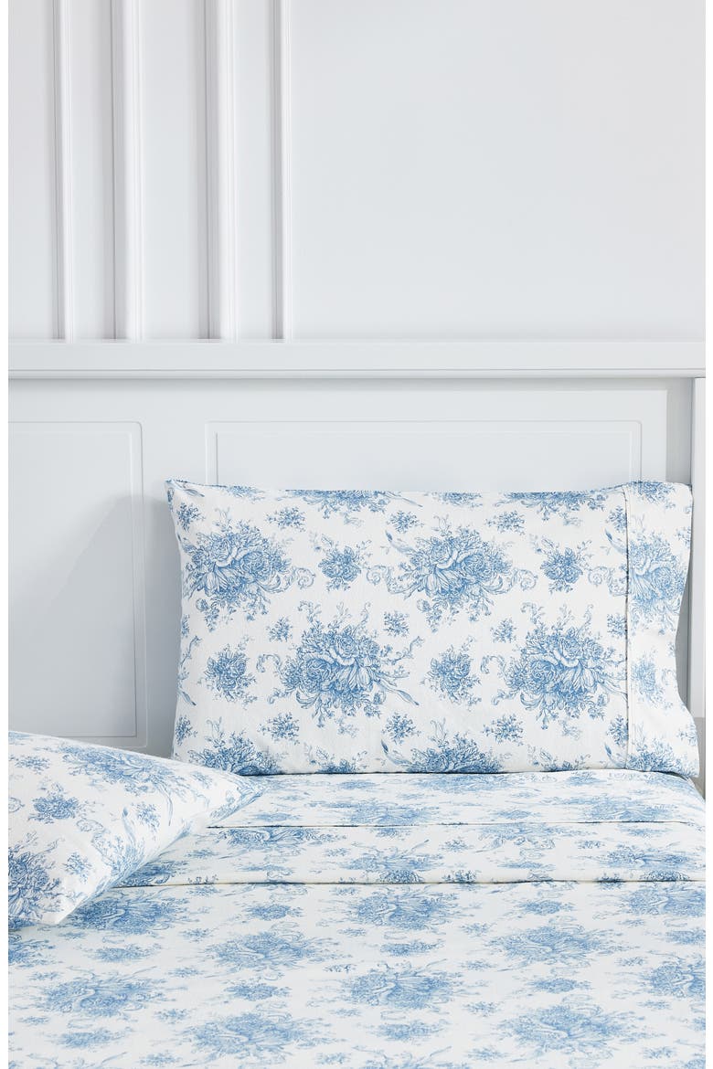 Petit Toile Flannel Sheet Set, Alternate, color, LIGHT BLUE