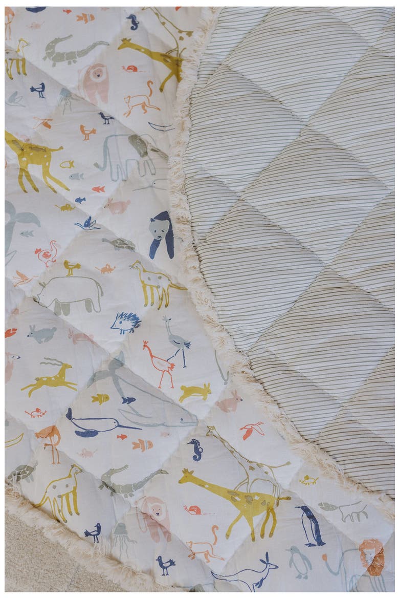 Into the Wild Round Reversible Play Mat, Alternate, color, IVORY