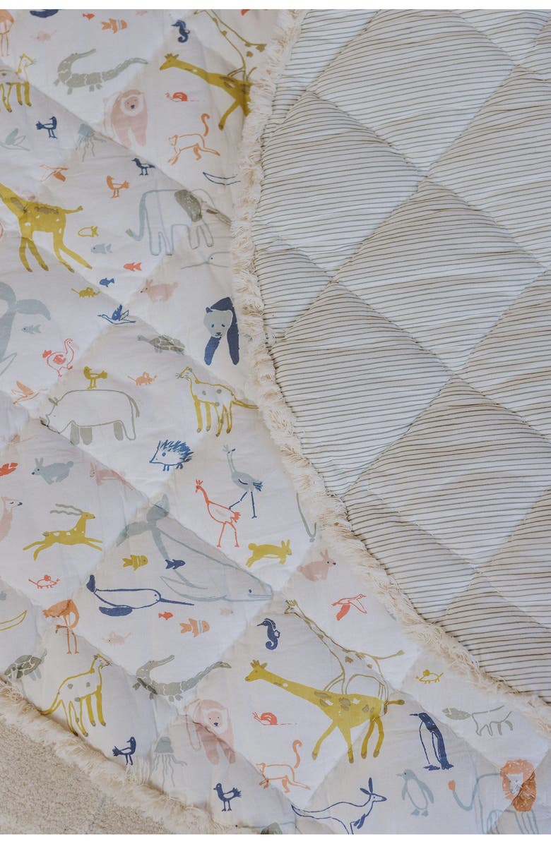 Pehr Into the Wild Round Reversible Play Mat, Alternate, color, Ivory