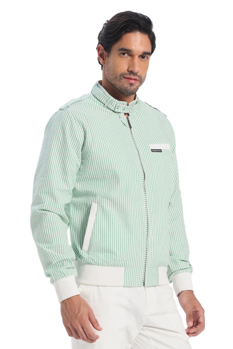 Men's Seersucker Iconic Racer Jacket, Alternate, color, Green