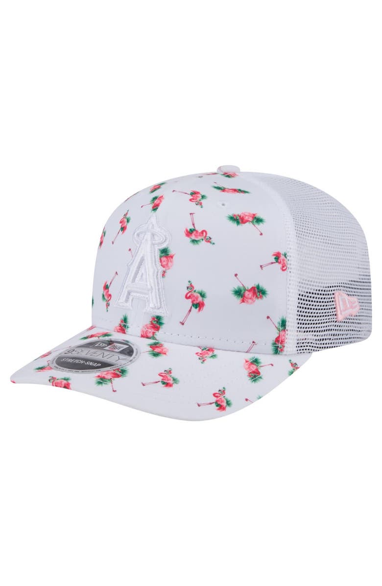 New Era Men's New Era White Los Angeles Angels Flamingo Mesh Back 9SEVENTY Stretch-Snap Hat, Main, color, White