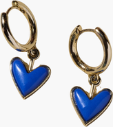 Nickel & Suede Sweetheart Huggie Earrings
