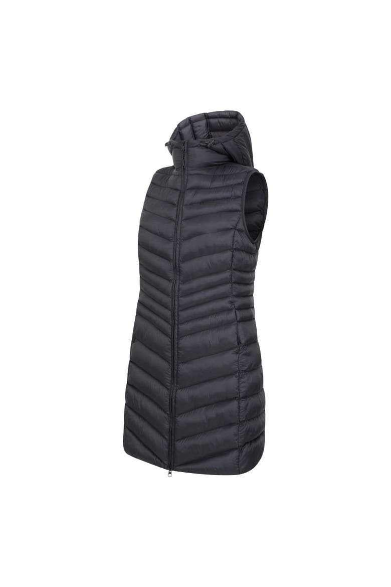 Florence Padded Long Vest, Alternate, color, Black