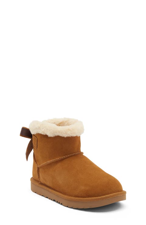 Kids' Mini Bailey Double Bow Boot with Faux Fur Trim